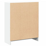 Bookshelf White 60x24x76 cm Engineered Wood - 45-Degree Angle