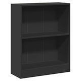 Bookshelf Black 60x24x76 cm Engineered Wood - Front View