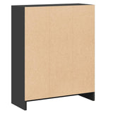 Bookshelf Black 60x24x76 cm Engineered Wood - 45-Degree Angle