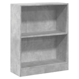 Bookshelf Concrete Grey 60x24x76 cm Engineered Wood - Front View