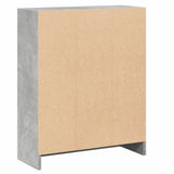 Bookshelf Concrete Grey 60x24x76 cm Engineered Wood - 45-Degree Angle