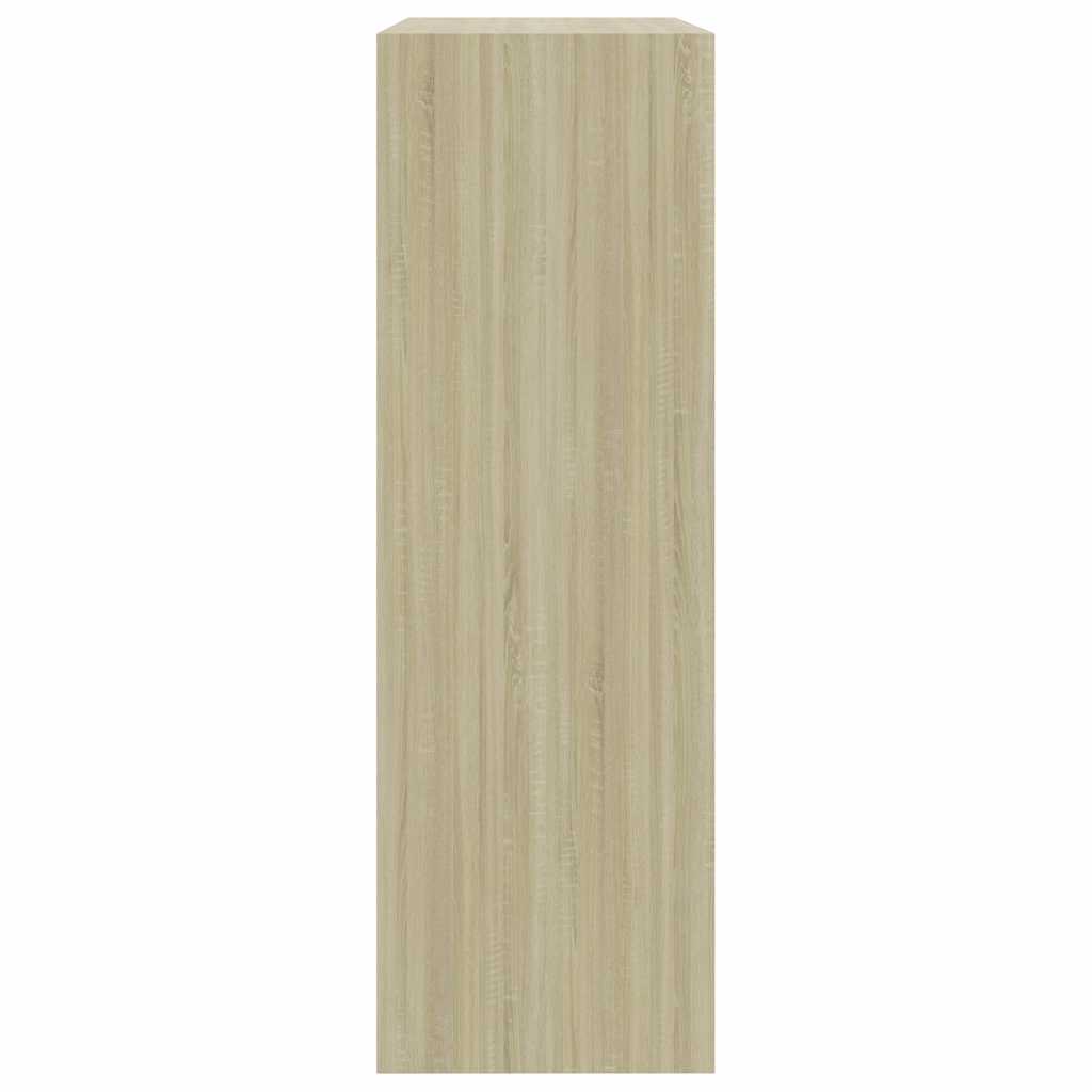 Bookshelf White and Sonoma Oak 60x24x76 cm Engineered Wood