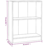 Bookshelf White and Sonoma Oak 60x24x76 cm Engineered Wood