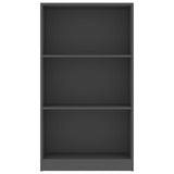 3-Tier Book Cabinet Grey 60x24x109 cm Engineered Wood