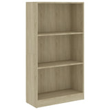 3-Tier Book Cabinet Sonoma Oak 60x24x109 cm Engineered Wood