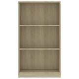 3-Tier Book Cabinet Sonoma Oak 60x24x109 cm Engineered Wood