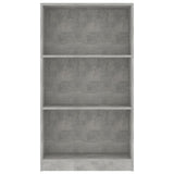 3-Tier Book Cabinet Concrete Grey 60x24x109 cm Engineered Wood - Top-Down View