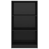 3-Tier Book Cabinet High Gloss Black 60x24x109 Engineered Wood - Top-Down View