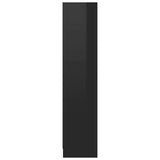 3-Tier Book Cabinet High Gloss Black 60x24x109 Engineered Wood - 45-Degree Angle