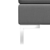 Sectional Footrest with Cushion Farbic Dark Grey - Side View