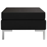 Sectional Footrest with Cushion Farbic Black - Front View