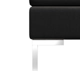 Sectional Footrest with Cushion Farbic Black - Side View