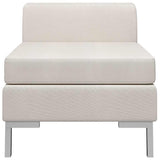 Sectional Middle Sofa with Cushion Fabric Cream
