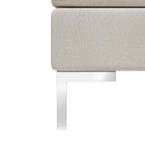 Sectional Middle Sofa with Cushion Fabric Cream - Top-Down View