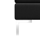 Sectional Middle Sofa with Cushion Fabric Black - Top-Down View