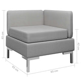 Sectional Corner Sofa with Cushion Fabric Light Grey - Rear View
