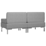 Sectional Middle Sofas 2 pcs with Cushions Fabric Light Grey - 45-Degree Angle