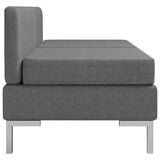 Sectional Middle Sofas 2 pcs with Cushions Fabric Dark Grey - Top-Down View