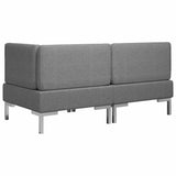 Sectional Corner and Middle Sofas with Cushions Fabric Dark Grey - 45-Degree Angle