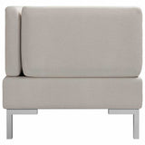 2 Piece Sofa Set Fabric Cream - Top-Down View