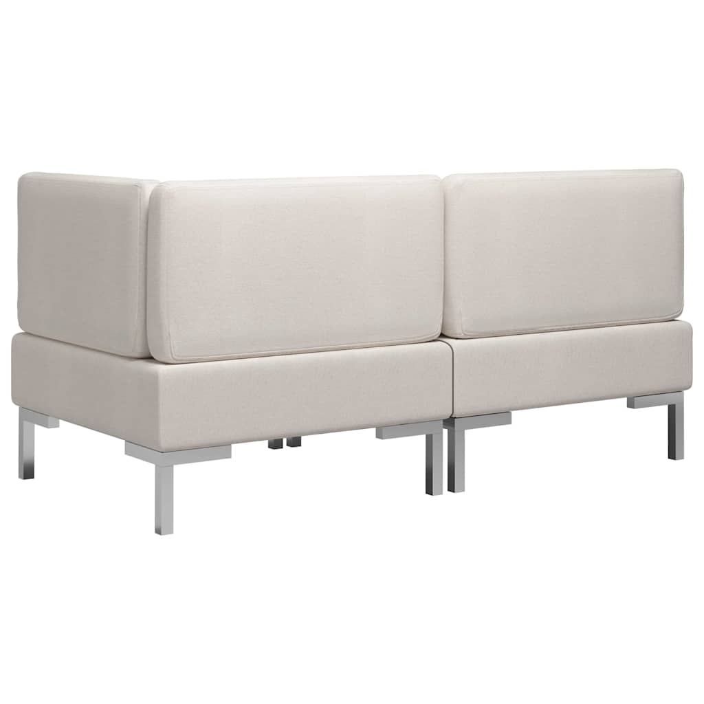 2 Piece Sofa Set Fabric Cream