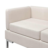 2 Piece Sofa Set Fabric Cream