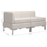 2 Piece Sofa Set Fabric Cream - Low Angle