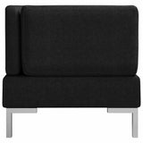 2 Piece Sofa Set Fabric Black