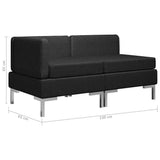 2 Piece Sofa Set Fabric Black - Low Angle
