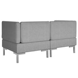 Sectional Corner Sofas 2 pcs with Cushions Fabric Light Grey - Top-Down View