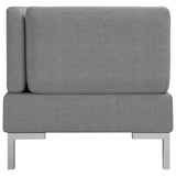 Sectional Corner Sofas 2 pcs with Cushions Fabric Light Grey - 45-Degree Angle