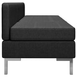 Sectional Middle Sofas 3 pcs with Cushions Fabric Black - Top-Down View