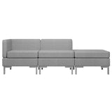 3 Piece Sofa Set Fabric Light Grey