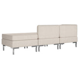 3 Piece Sofa Set Fabric Cream - Top-Down View