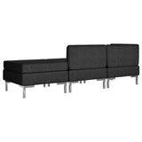 3 Piece Sofa Set Fabric Black - Top-Down View