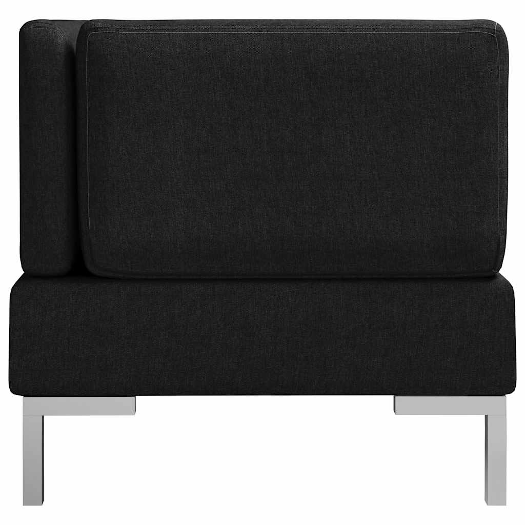 3 Piece Sofa Set Fabric Black
