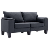 2-Seater Sofa Dark Grey Fabric