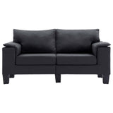 2-Seater Sofa Dark Grey Fabric