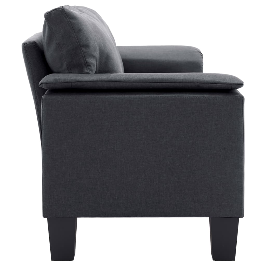 2-Seater Sofa Dark Grey Fabric