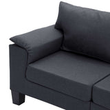 2-Seater Sofa Dark Grey Fabric - Rear View