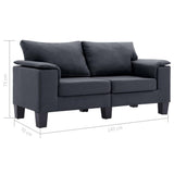 2-Seater Sofa Dark Grey Fabric - Extra Image