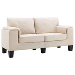2-Seater Sofa Cream Fabric