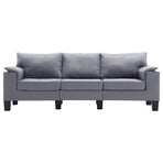 3-Seater Sofa Light Grey Fabric