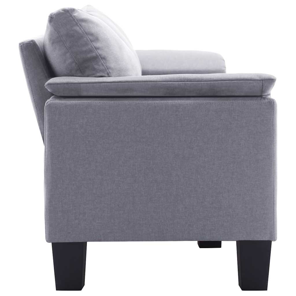 3-Seater Sofa Light Grey Fabric