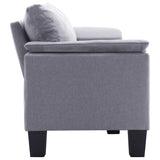 3-Seater Sofa Light Grey Fabric - Top-Down View