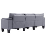 3-Seater Sofa Light Grey Fabric - 45-Degree Angle