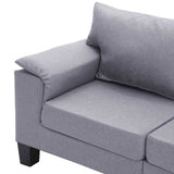 3-Seater Sofa Light Grey Fabric
