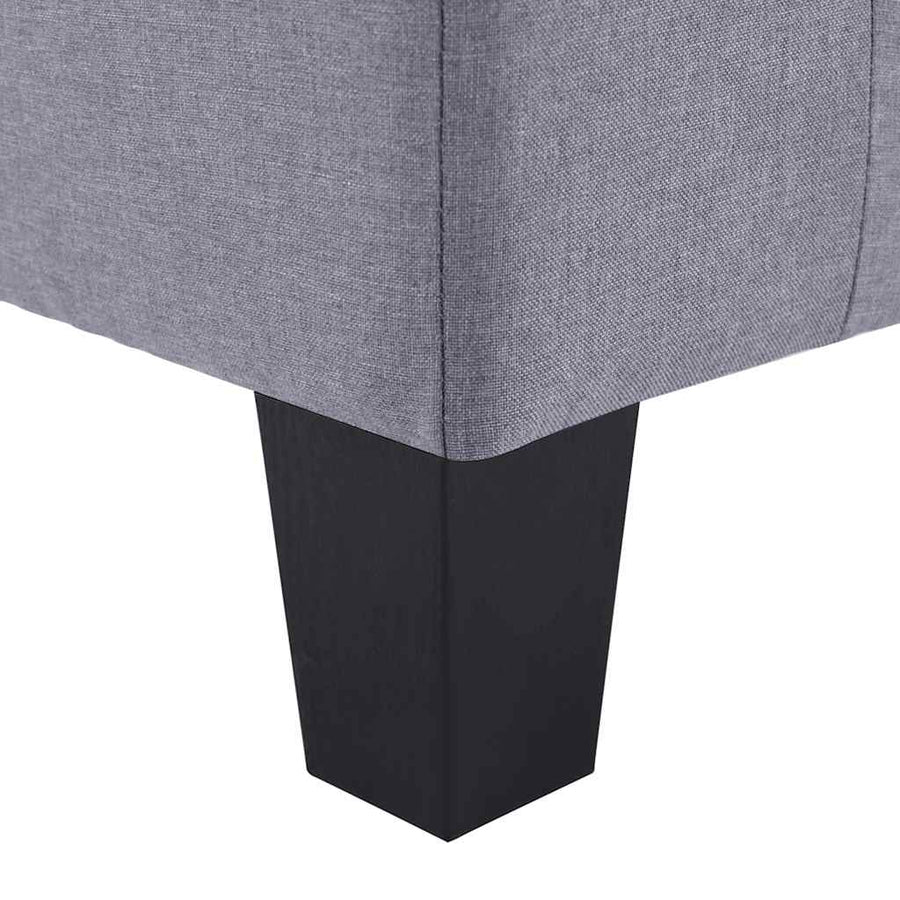 3-Seater Sofa Light Grey Fabric