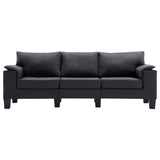 3-Seater Sofa Dark Grey Fabric