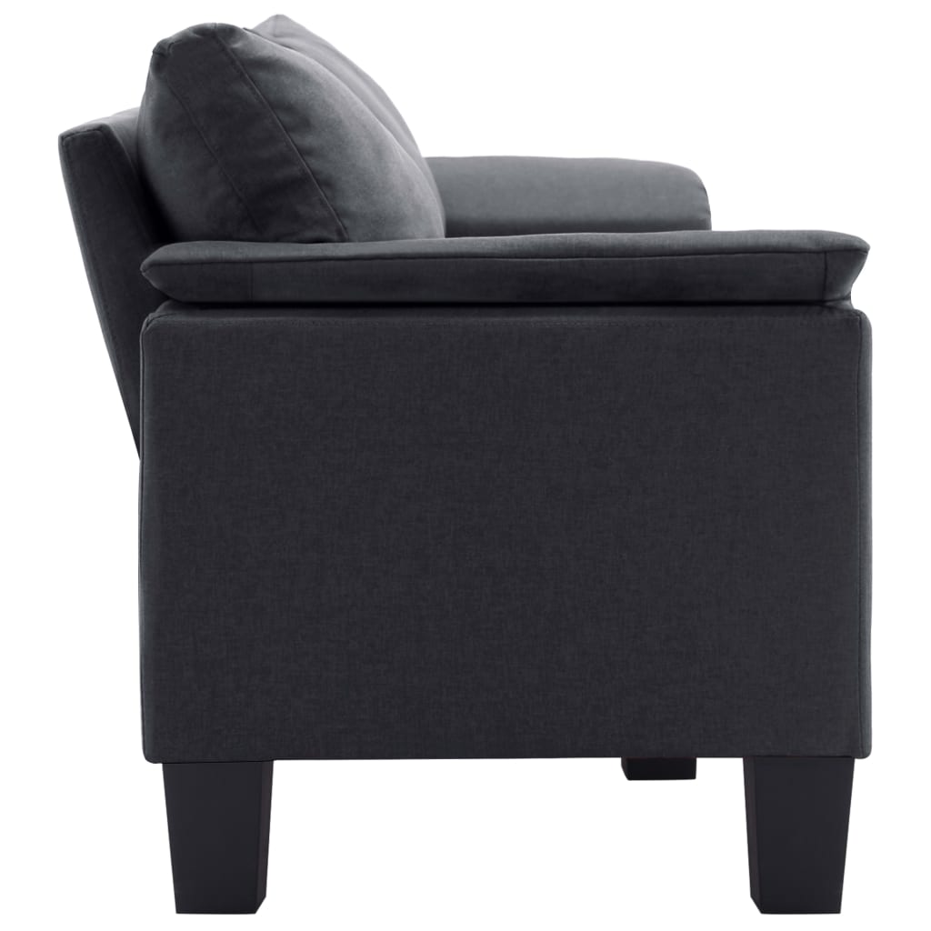 3-Seater Sofa Dark Grey Fabric